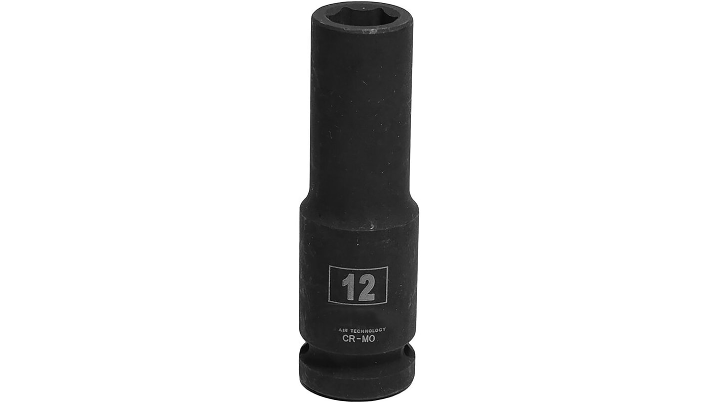 RS PRO 1/2", 12mm Sechskant Schlag-Steckschlüssel, lang CrMo-Stahl