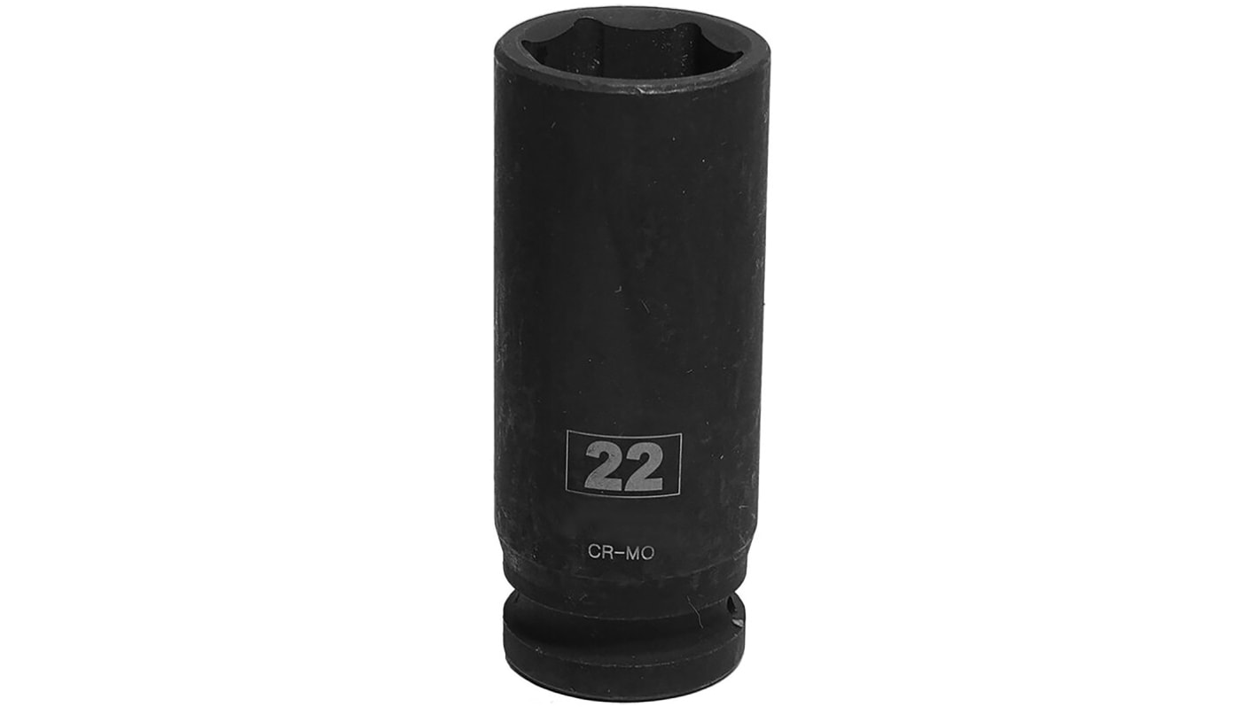 RS PRO 1/2 Zoll, 22mm Sechskant Schlag-Steckschlüssel CrMo-Stahl