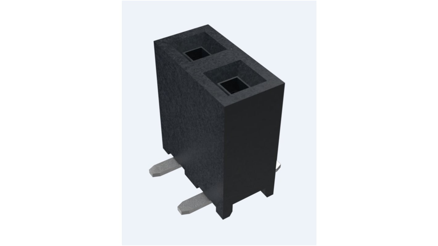 Amphenol ICC Minitek Series Straight Surface Mount PCB Socket, 10-Contact, 1-Row, 2mm Pitch, Solder Termination