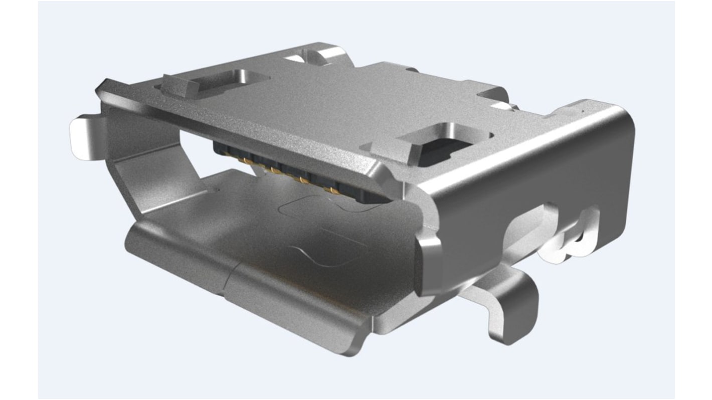 Conector USB Amphenol FCI 10118194-0001LF, Hembra, Ángulo de 90° , Montaje Superficial, Versión 2.0, 100,0 V., 1.0A