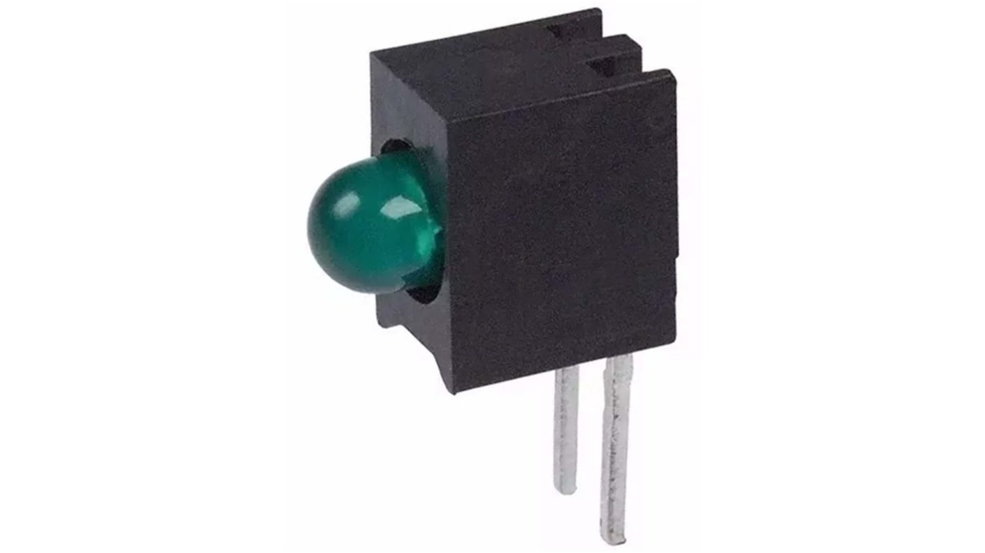 VCC 5600F5, Green Right Angle PCB LED Indicator 3mm (T-1), Through Hole 5 V