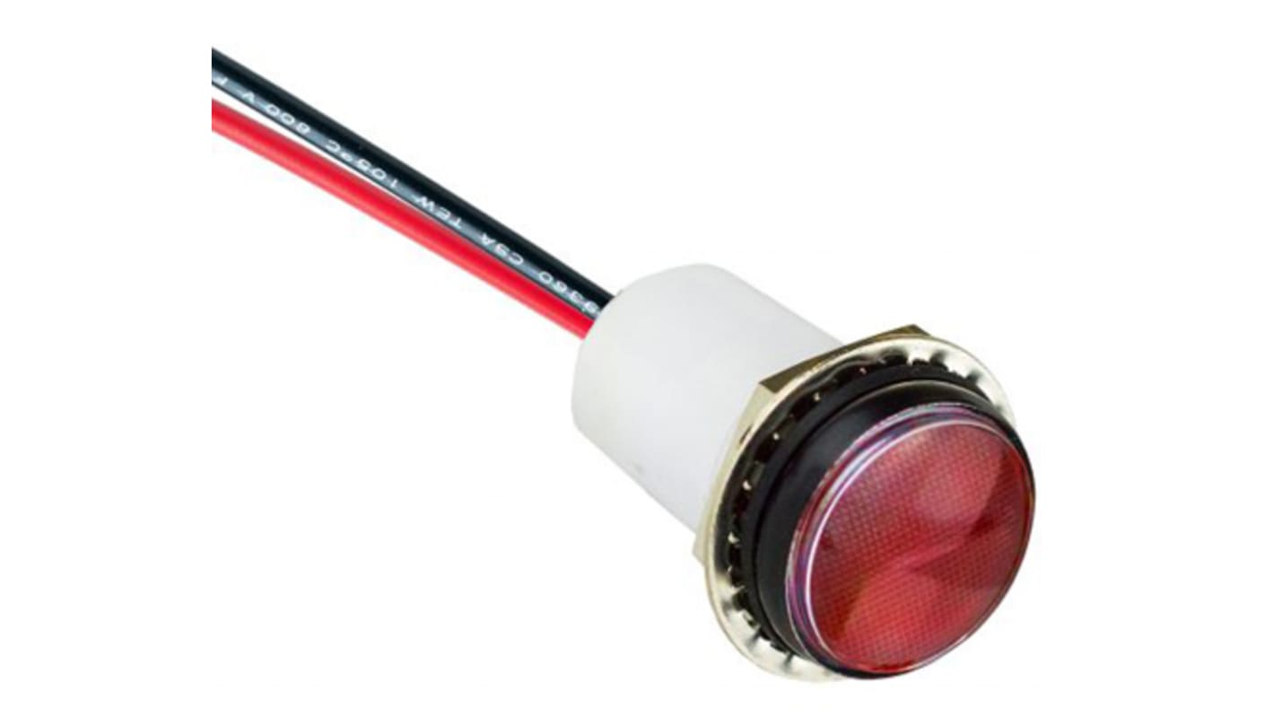 VCC Red Panel Mount Indicator, 17.5mm Mounting Hole Size, IP67