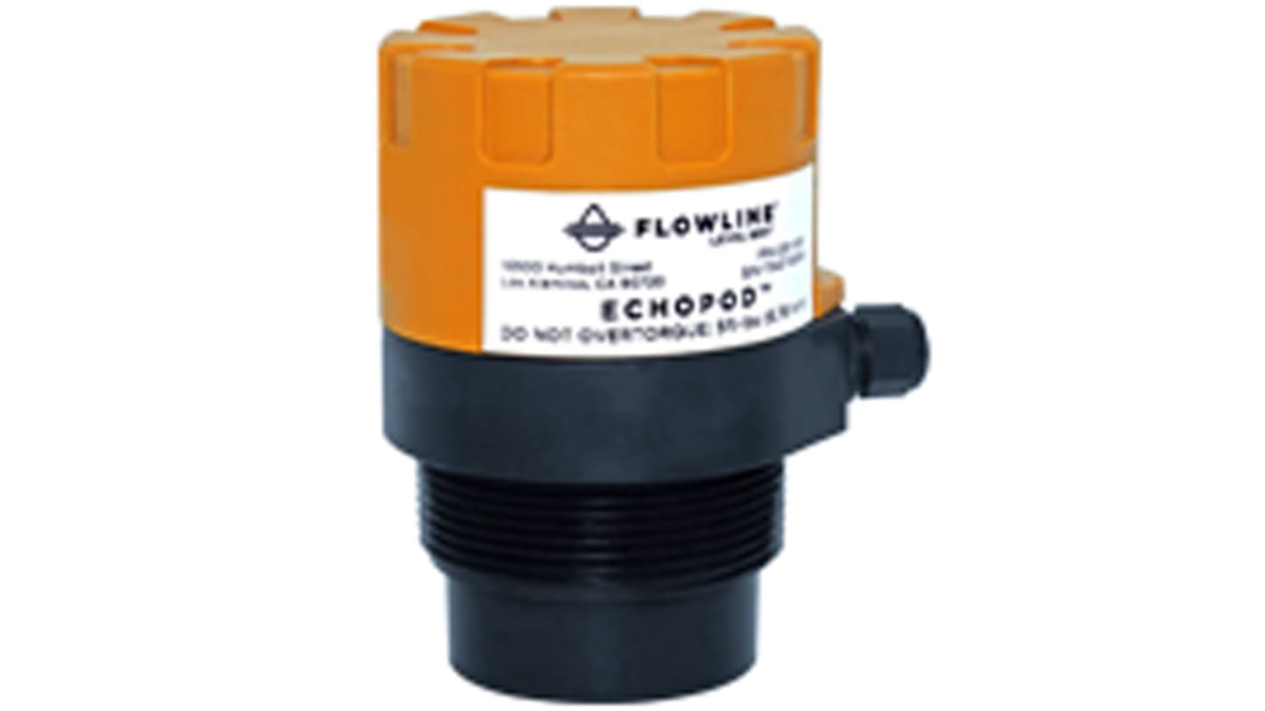 Transmisor de nivel Flowline serie US03 de Polipropileno, montaje Horizontal, vertical, salida 2 cables, 4 a 20 mA,