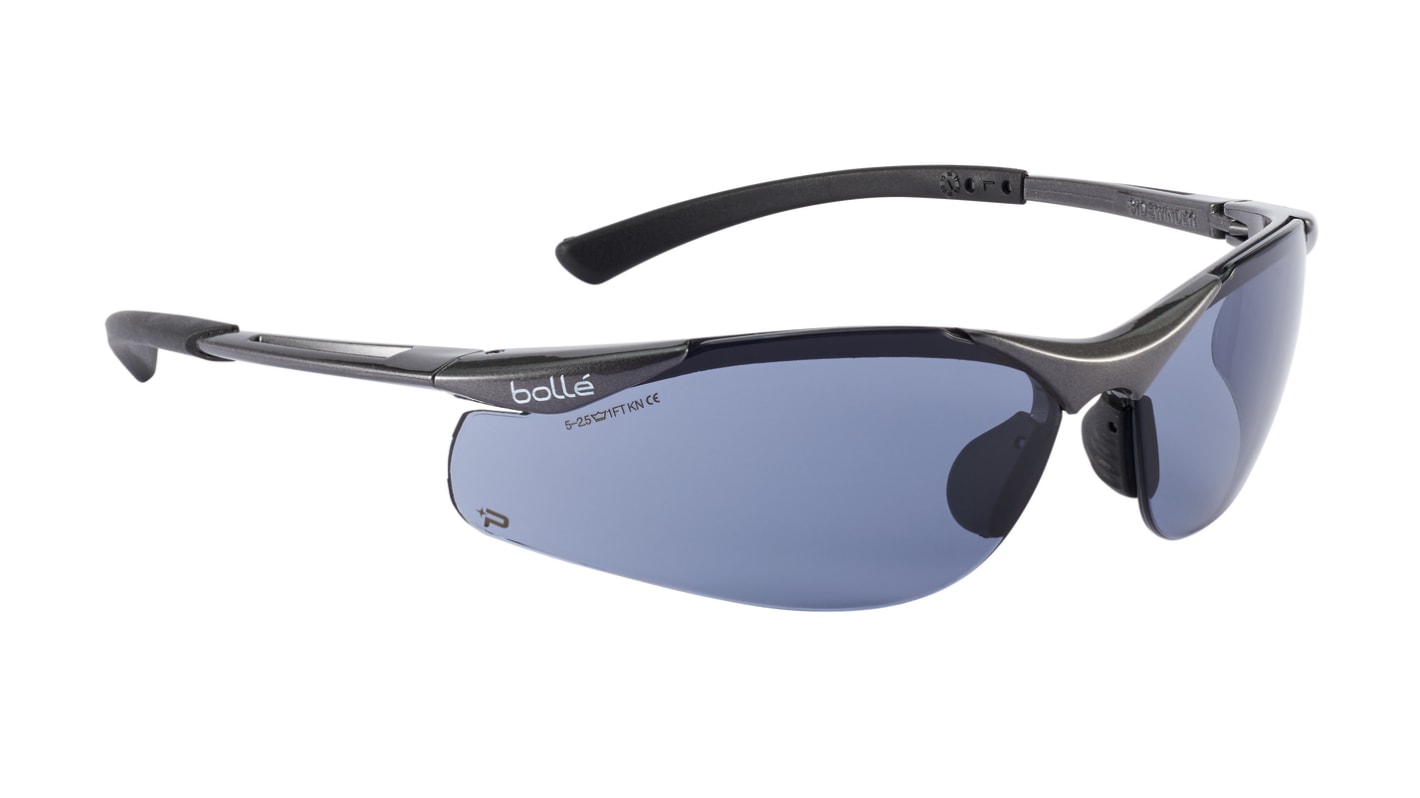 CONTPSF Bolle CONTOUR II AntiMist Safety Glasses, Smoke PC Lens RS