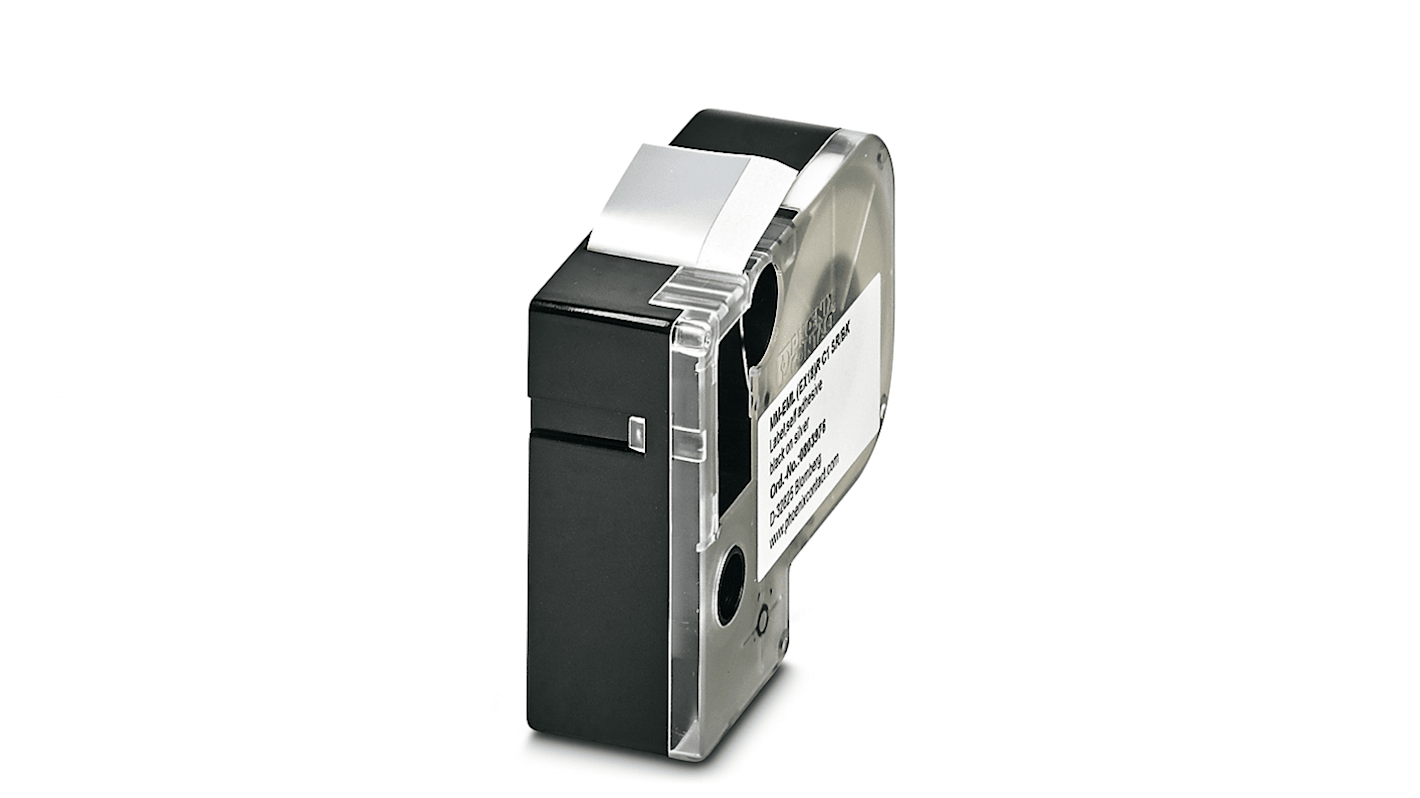 Phoenix Contact MM-EML Black on Silver Label Printer Tape, 8 m Length, 18 mm Width, 8m Label Length, 18mm Label Width