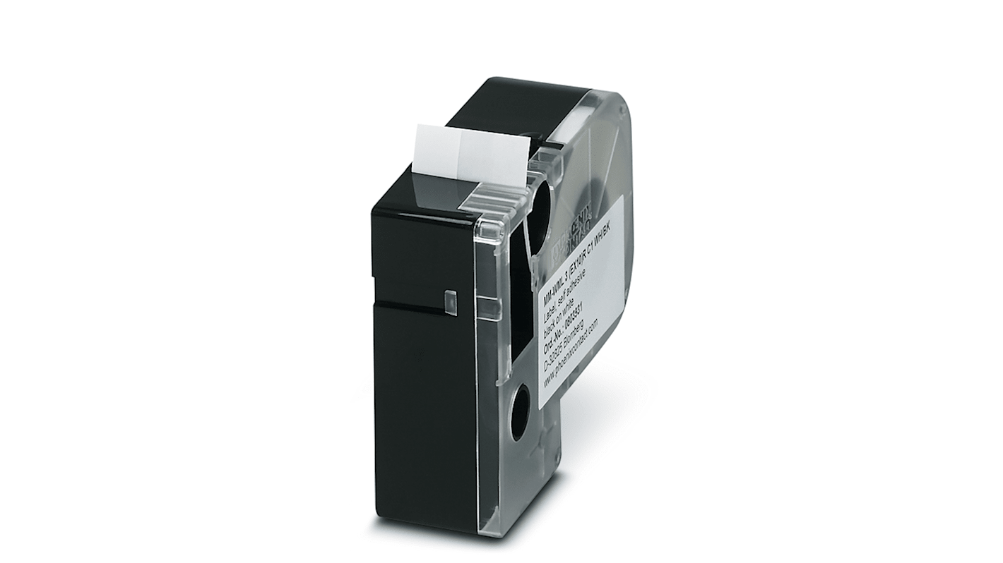 Marcador de cable Phoenix Contact MM-WML 3 (EX10)R C1 WH/BK de Vinilo Blanco, Ø máx. 3mm, montaje: Adhesivo, 1 uds.