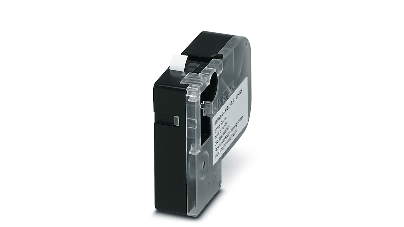 Marcador de cable Phoenix Contact MM-WMS 4.8 (EX9)R C1 WH/BK de Poliolefina Blanco, Ø máx. 4.8mm, montaje: