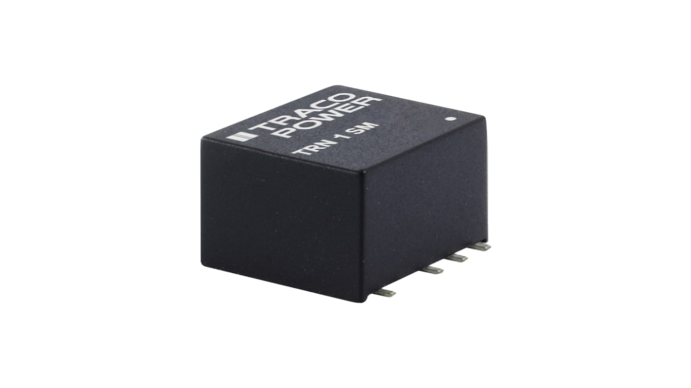 TRACOPOWER TRN 1SM DC-DC Converter, 15V dc/ 70mA Output, 4.5 → 13.2 V dc Input, 1W, Surface Mount, +90°C Max