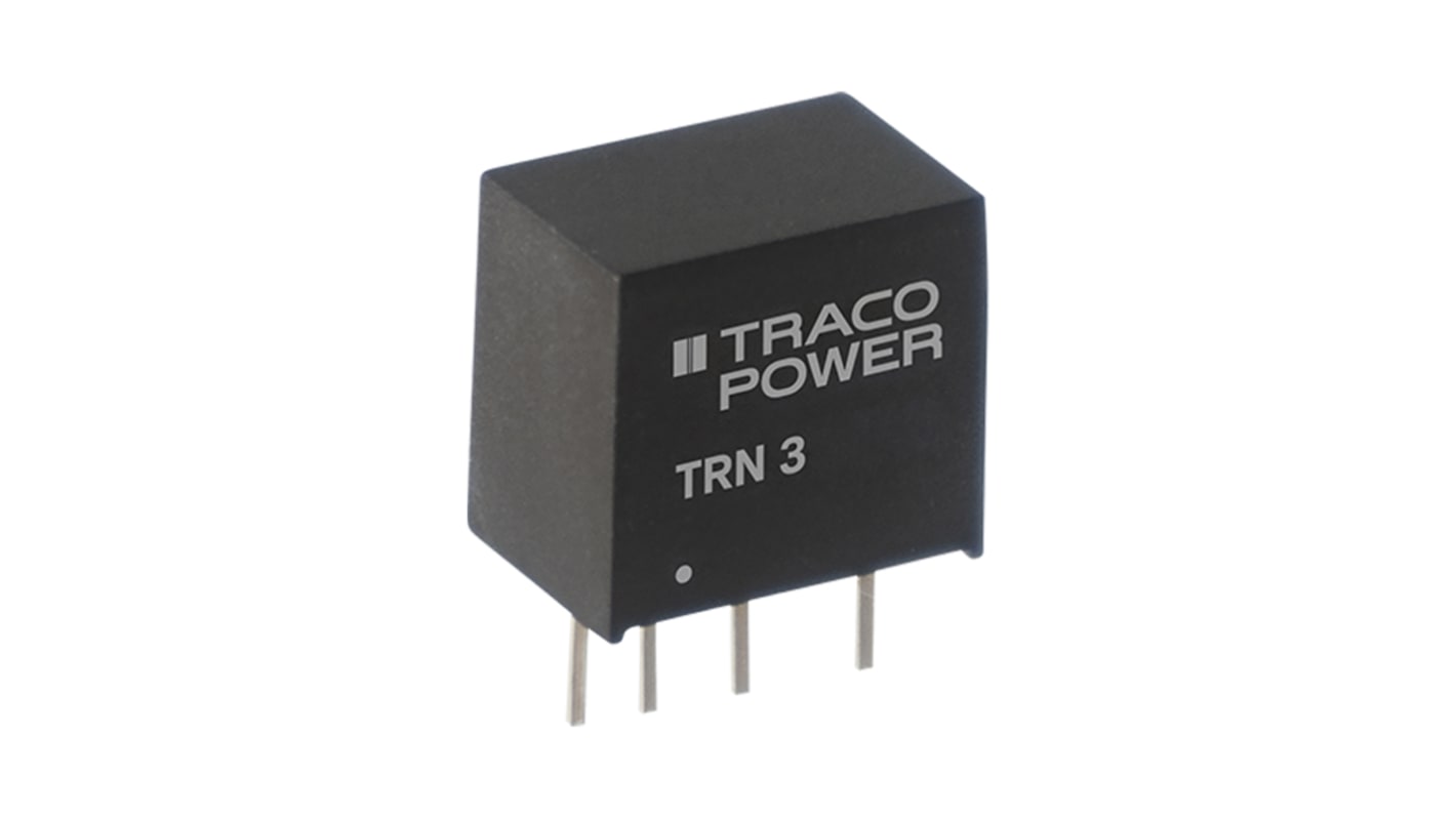 TRACOPOWER TRN 3 DC-DC Converter, 12V dc/ 250mA Output, 4.5 → 13.2 V dc Input, 3W, Through Hole, +85°C Max Temp