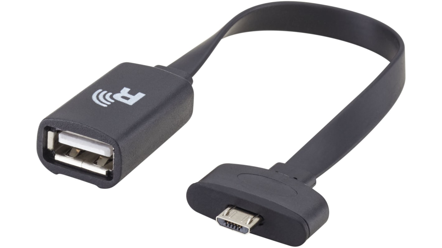 Rosenberger USB-kábel, USB A - Micro USB B, Fekete, 1m