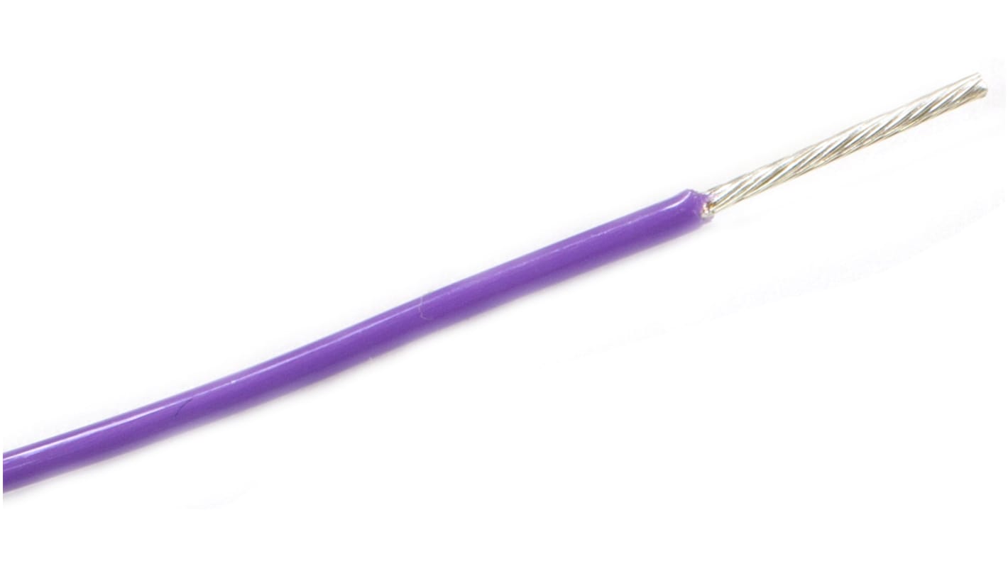 Alpha Wire ThermoThin Series Purple 0.24 mm² High Temperature Wire, 24 AWG, 19/36, 30m, Fluoropolymer Insulation