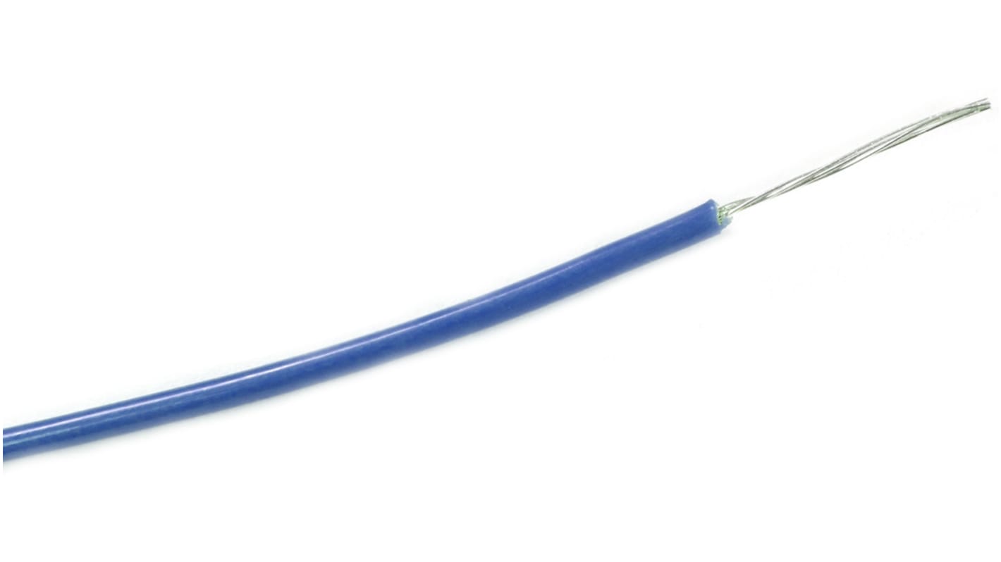 Alpha Wire ThermoThin Series Blue 0.06 mm² High Temperature Wire, 30 AWG, 7/38, 30m, Fluoropolymer Insulation