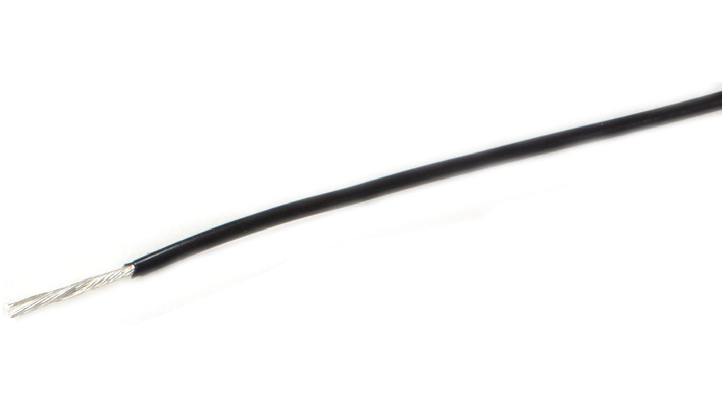 Alpha Wire ThermoThin Series Black 0.09 mm² High Temperature Wire, 28 AWG, 7/36, 305m, Fluoropolymer Insulation