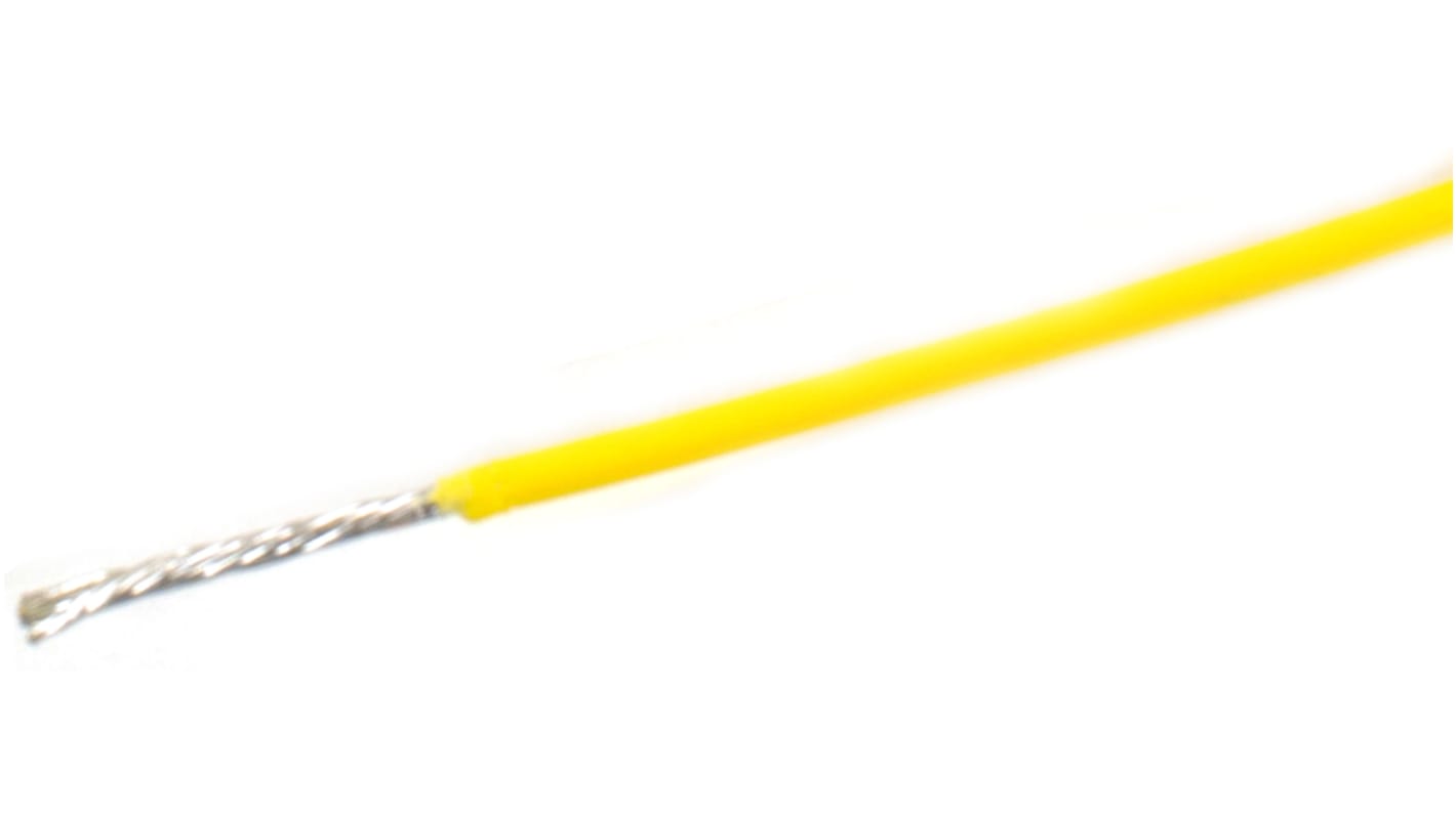 Alpha Wire ThermoThin Series Yellow 0.38 mm² High Temperature Wire, 22 AWG, 19/34, 30m, Fluoropolymer Insulation