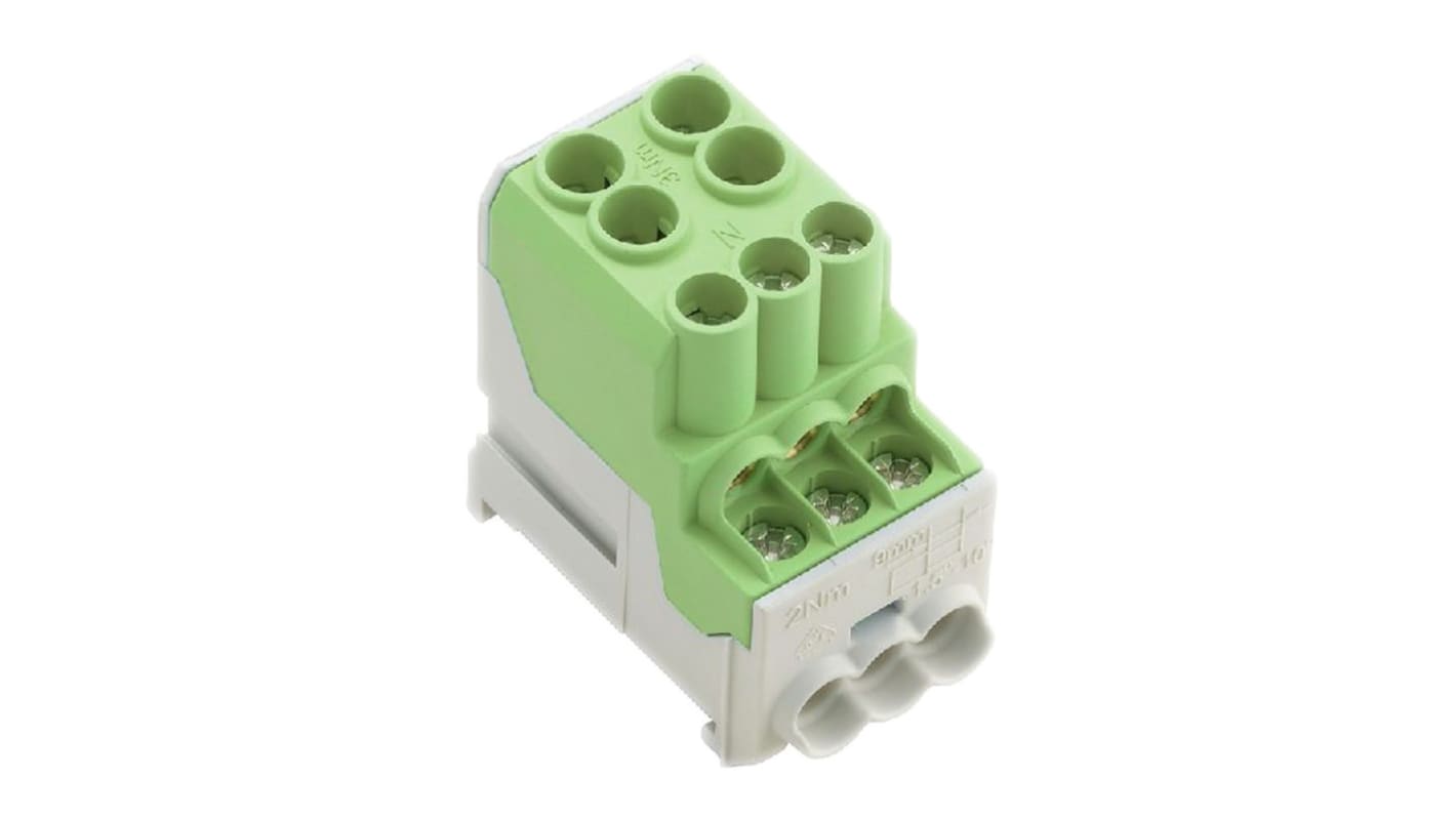 1561930000 | Weidmuller Distribution Block, 6 Way, 10 mm², 25 mm² 