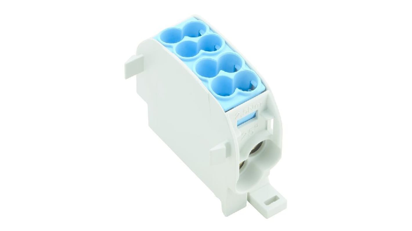 Weidmüller Distribution Block, 2 Way, 16 mm², 25 mm², 152A, 1 kV ac/dc, 600 V, Blue