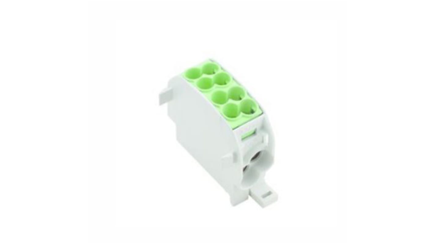 Weidmuller Distribution Block, 2 Way, 16 mm², 25 mm², 152A, 1 kV ac/dc, 600 V, Green