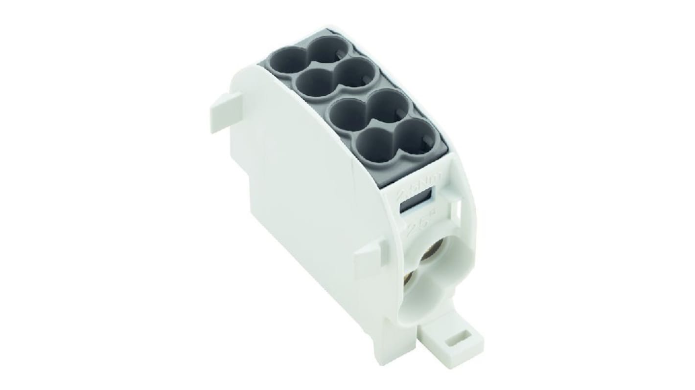 Weidmüller Distribution Block, 2 Way, 16 mm², 25 mm², 152A, 1 kV ac/dc, 600 V, Black