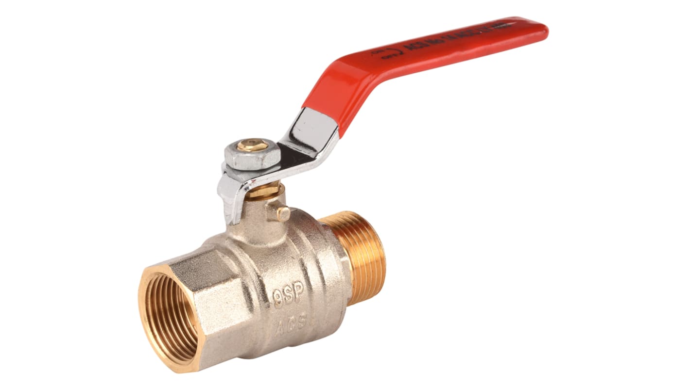 Sferaco Brass Full Bore, 2 Way, Ball Valve, BSPP 1/2in, 40bar Operating Pressure