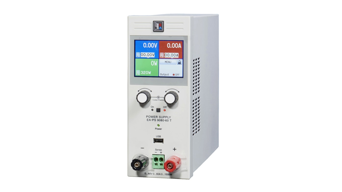 EA Elektro-Automatik EA-PS 9000 T Series Digital Bench Power Supply, 0 → 80V, 10A, 1-Output, 320W - RS Calibrated