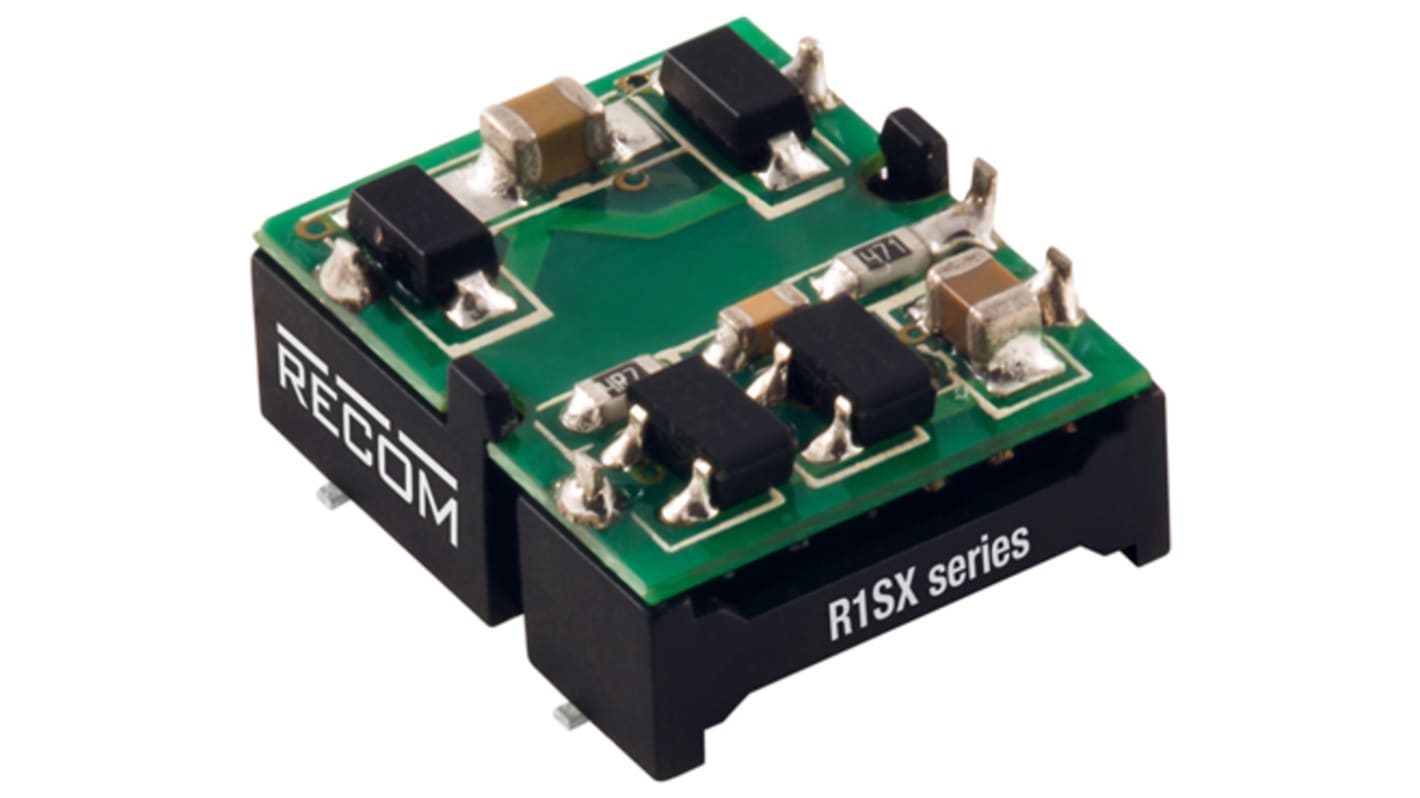 Recom R1SX DC-DC Converter, 5V dc/ 200mA Output, 2.97 → 3.63 V dc Input, 1W, PCB Mount, +100°C Max Temp -40°C