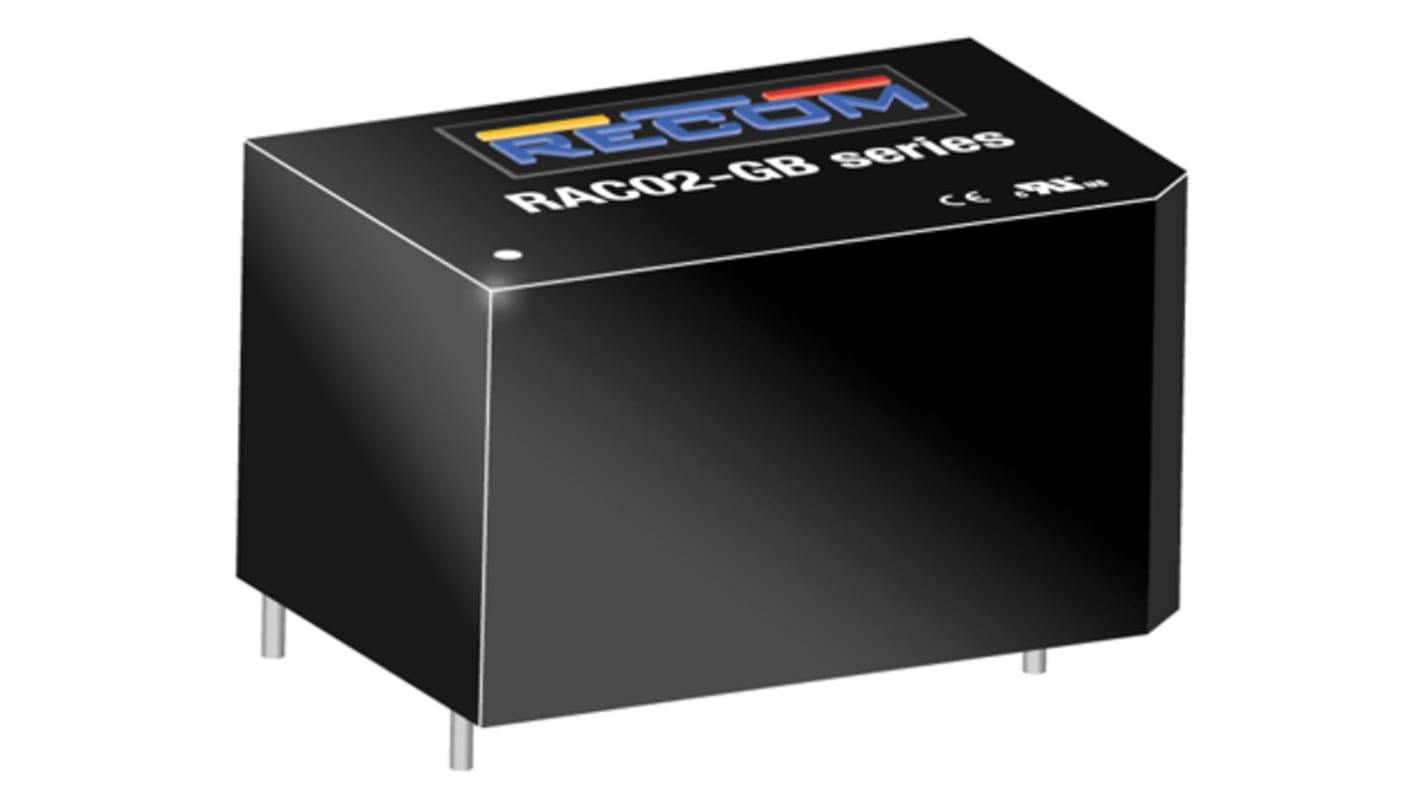 Recom RAC02-GB Schaltnetzteil, 5V dc / 400mA 2W 85 → 264V ac Gekapselt, PCB-Montage