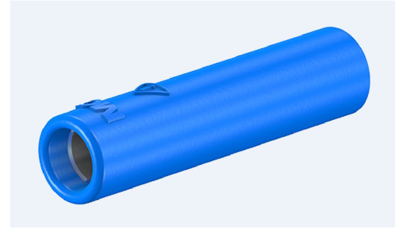 Staubli Blue Female Banana Socket, 4 mm Connector, M4 Thread Termination, 32A, 600V, Nickel Plating