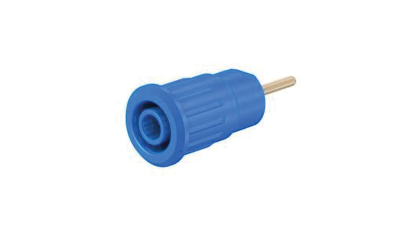 Staubli Blue Female Banana Socket, 4 mm Connector, Press Fit Termination, 24A, 1000V, Gold Plating