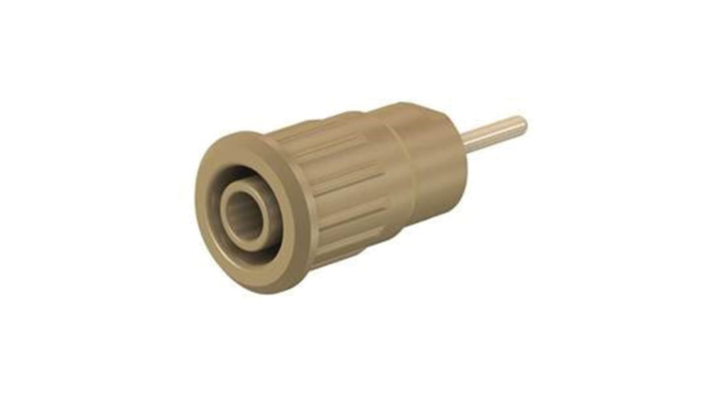 Conector banana hembra Hembra, 24A, 1000V, Contacto Oro, Marrón