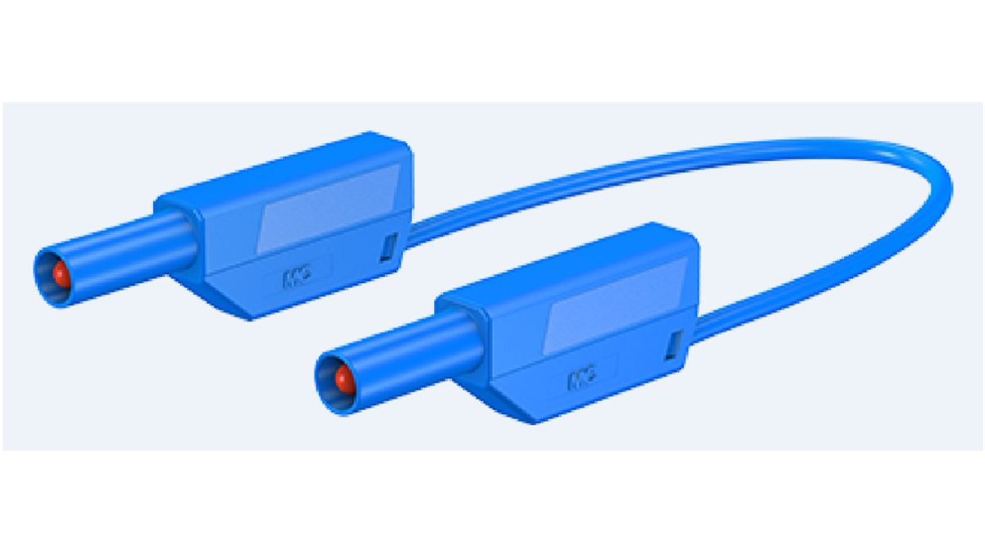 Staubli Messleitung 4mm Stecker / Stecker, Blau PVC-isoliert 2m, 1kV / 32A CAT II 1000V