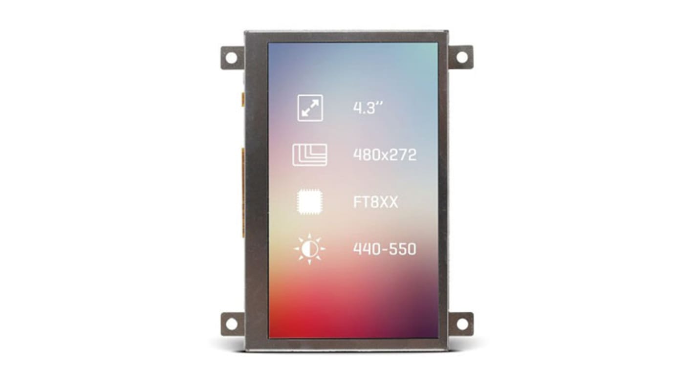 Display LCD color TFT MikroElektronika de 4.3plg, 320 x 240pixels, alim. 3 → 3,6 V, interfaz I2C, SPI