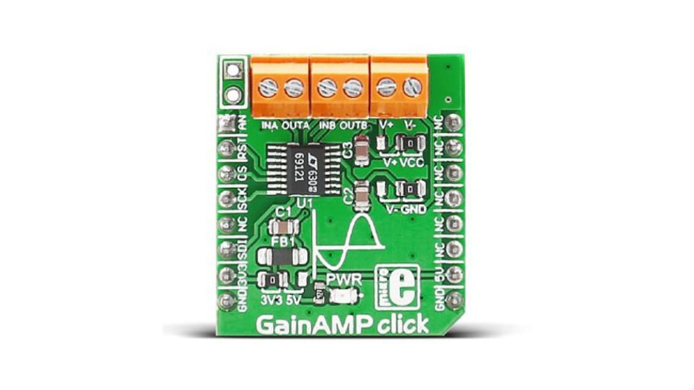 Placa Click mikroBus Amplificador de ganancia programable MikroElektronika GainAMP click - MIKROE-2555