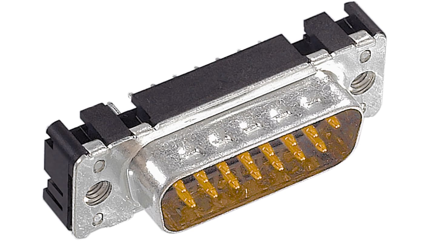 Conector D-sub Harting, Serie D-Sub, paso 2.74mm, Recto D-Sub estándar, Montaje en orificio pasante, Macho, Terminación