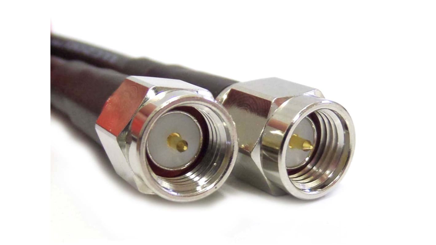 Cable coaxial LLC200A Siretta, 50 Ω, con. A: SMA, Macho, con. B: SMA, Macho, long. 10m, funda de PVC Negro