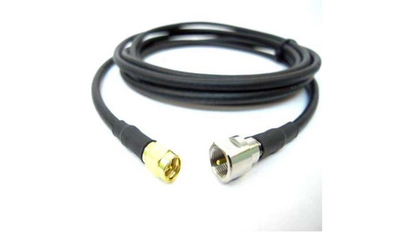 Cable coaxial LLC200A Siretta, 50 Ω, con. A: SMA, Macho, con. B: FME, Macho, long. 15m, funda de PVC Negro
