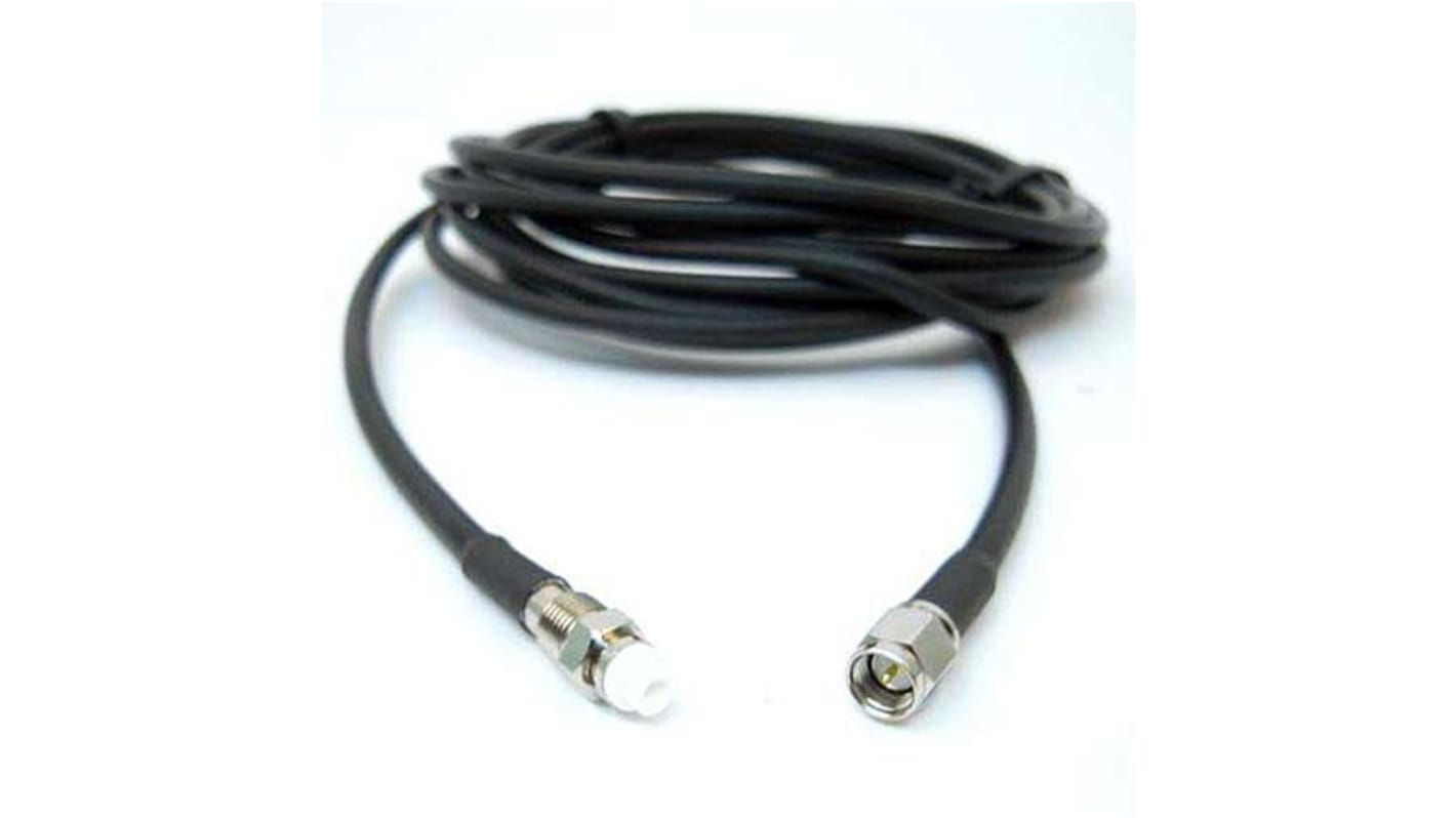 Cable coaxial LLC200A Siretta, 50 Ω, con. A: SMA, Macho, con. B: FME, Hembra, long. 15m, funda de PVC Negro