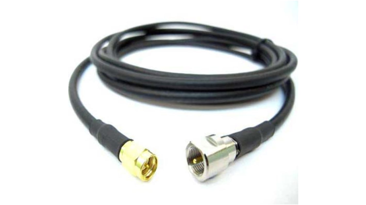 Cable coaxial LLC200A Siretta, 50 Ω, con. A: SMA, Macho, con. B: FME, Macho, long. 20m, funda de PVC Negro