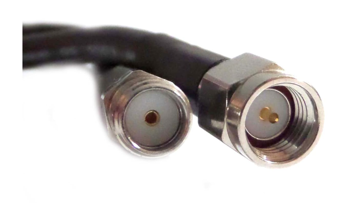 Cable coaxial LLC100A Siretta, 50 Ω, con. A: SMA, Macho, con. B: SMA, Hembra, long. 3m, funda de PVC Negro