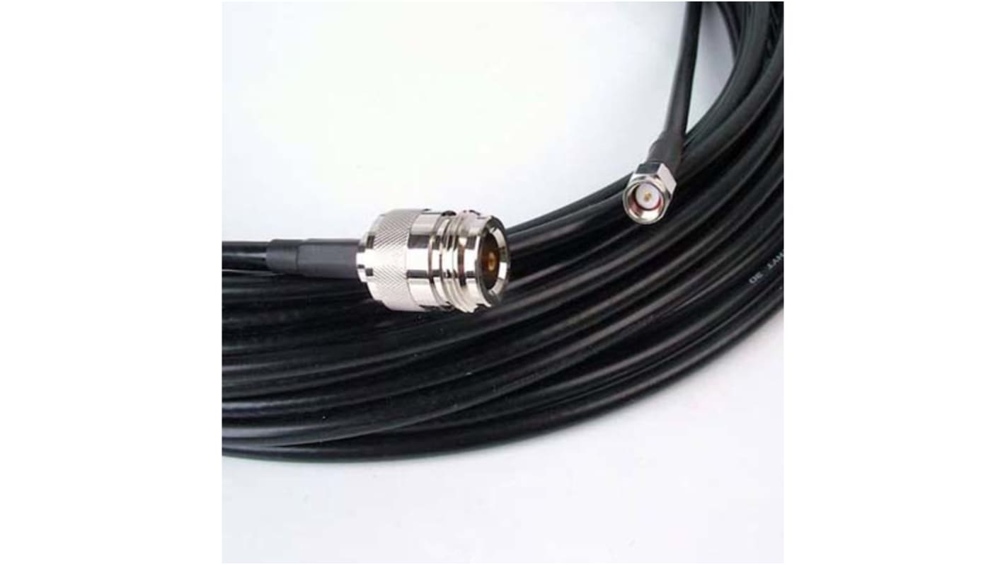 Siretta ASM Series Female N Type to Male SMA Coaxial Cable, 20m, LLC200A Coaxial, Terminated