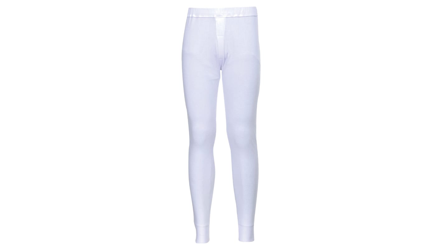 Calzoncillos largos térmicos RS PRO de color Blanco, talla M, de Algodón, poliéster