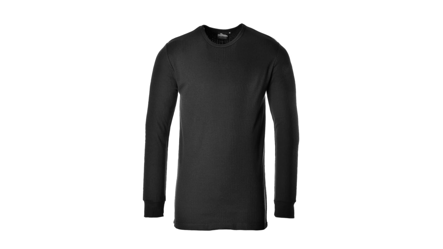 Tričko pánská, Černá, Bavlna, polyester, Tepelná izolace, EUR: L, UK: L Dlouhé