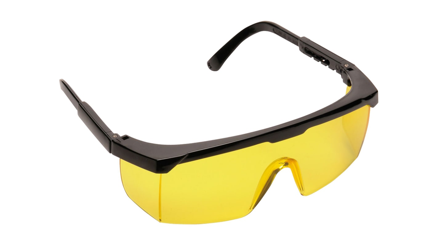 RS PRO Anti-Mist Safety Glasses, Amber Polycarbonate Lens