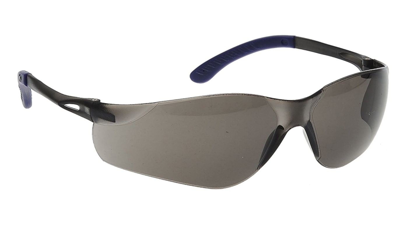 RS PRO Anti-Mist Safety Glasses, Black/Grey Polycarbonate Lens