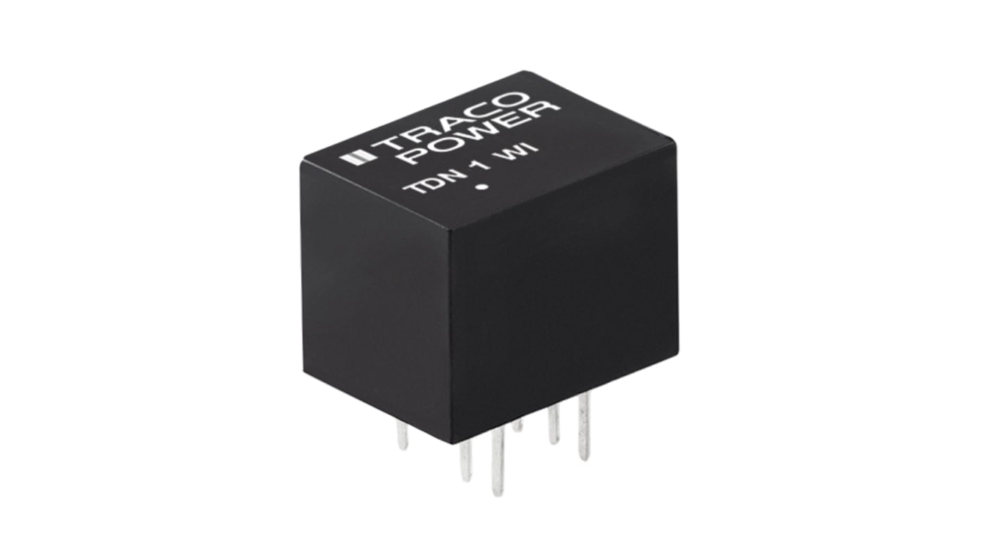 TRACOPOWER TDN 1WI DC/DC-Wandler 1W 48 V dc IN, ±12V dc OUT / ±45mA Durchsteckmontage 1.6kV dc isoliert