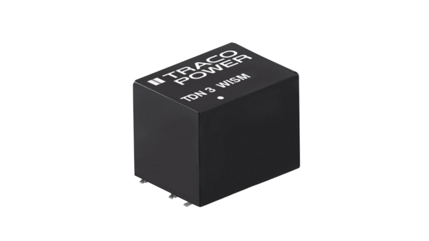 TRACOPOWER TDN 3WISM DC-DC Converter, 15V dc/ 200mA Output, 9 → 36 V dc Input, 3W, Surface Mount, +70°C Max Temp