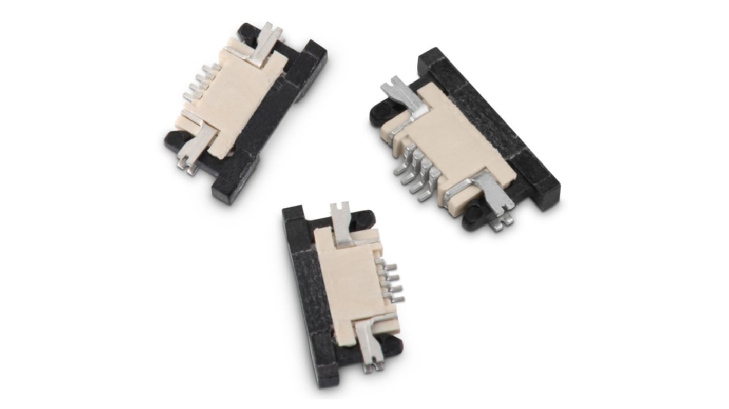 Connettore FPC Wurth Elektronik, 6 via/e , 1 fila/e , passo 0.5mm, Femmina, Contatto inferiore, Montaggio superficiale