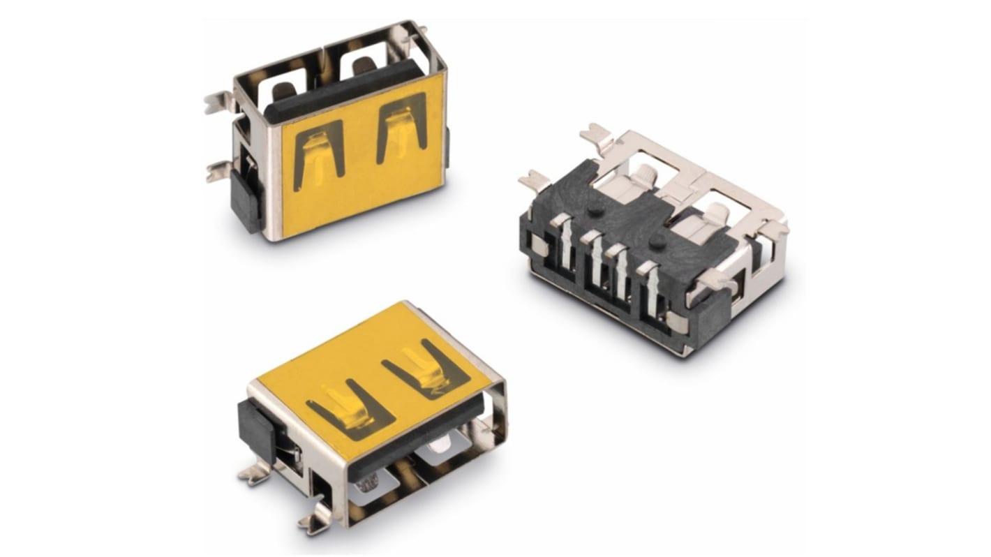 Wurth Elektronik Straight, SMT, Socket Type A 2.0 USB Connector