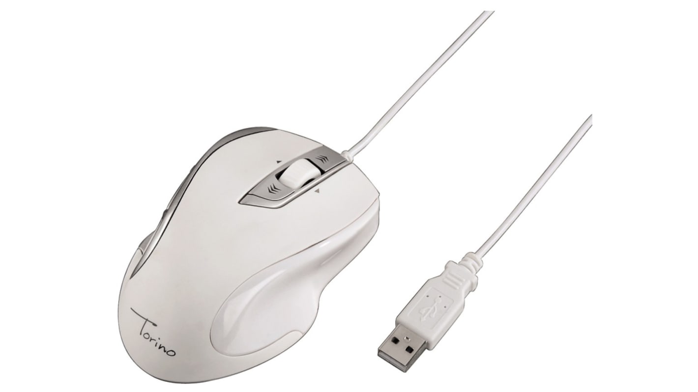 HAMA Torino 6 Button Wired Optical Mouse Silver, White