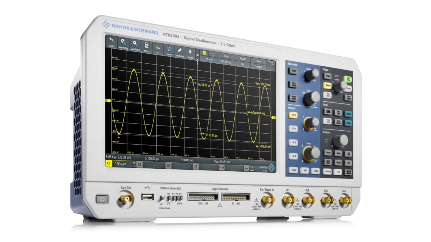Rohde & Schwarz RTB2004 RTB2000 Series Digital Bench Oscilloscope, 4 Analogue Channels, 200MHz, 16 Digital Channels