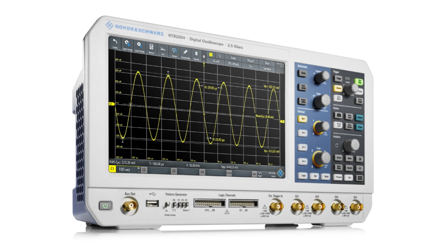 Rohde & Schwarz 200MHz Oscilloskop, 4-kanal analog, Bordmodel, UKAS kalibreret